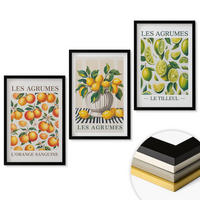 WANDBILDER 3er-Set - 40x60 cm Schwarzer Rahmen - Zitrusfrüchte in farbenfrohen Varianten - Schwarz, Kunststoff (40/60cm) - ArtPrintCave
