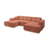 WOHNLANDSCHAFT IREA-U1 - 303x171x83 cm Apricot - Koralle, Holzwerkstoff/Textil (303/83/171cm) - ALTDECOR