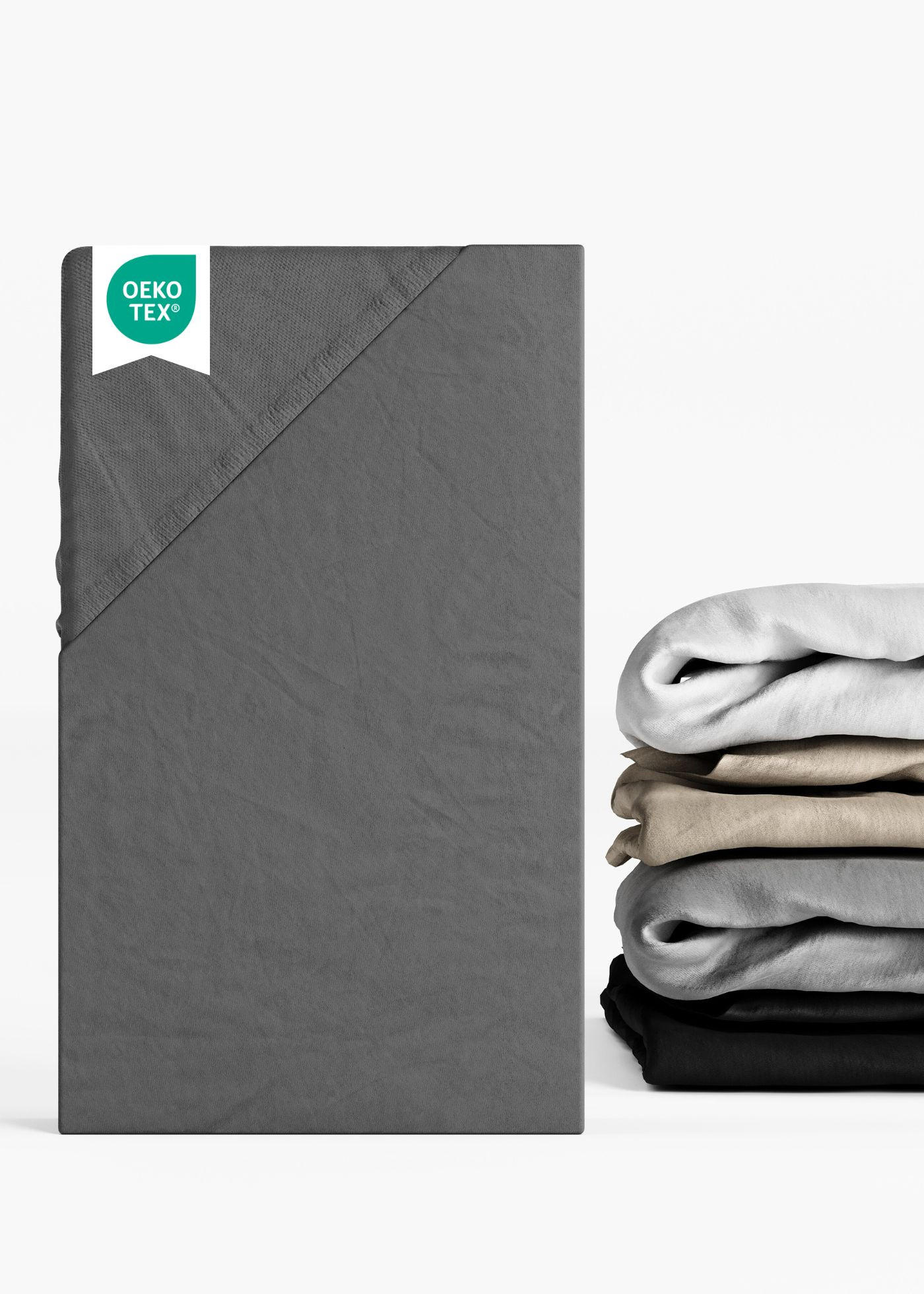 SPANNBETTLAKEN 70x140 cm Jersey anthrazit | Spannbetttuch für Laufgitter & Babymatratzen - Anthrazit, Textil (70/140cm) - Sämann – make a difference.