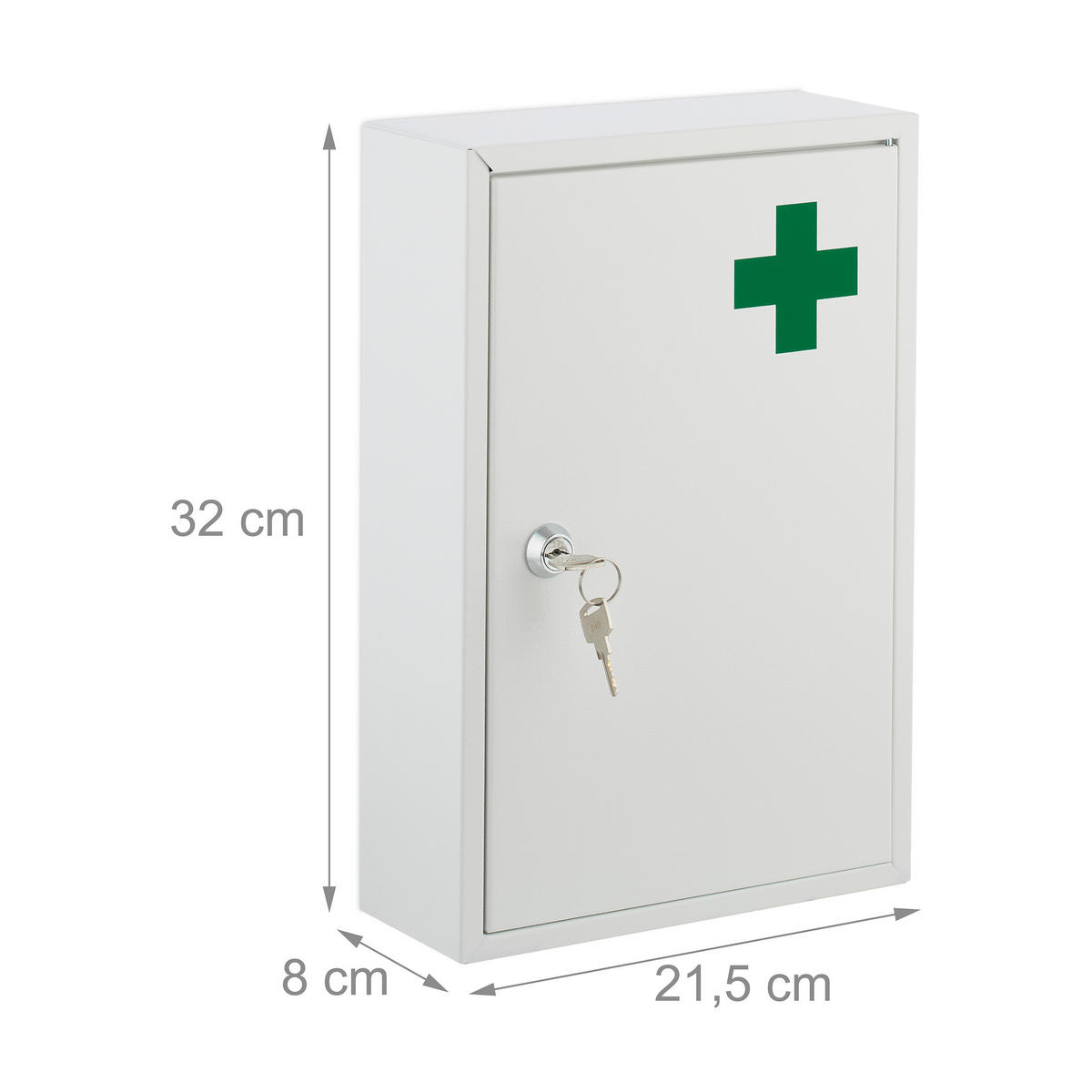 MEDIZINSCHRANK - Weiß, Metall (21.5/32/8cm) - Relaxdays