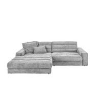 ECKSOFA LANA SOFA Hellgrau Cord - Hellgrau/Schwarz, Textil (296/205cm) - KAWOLA