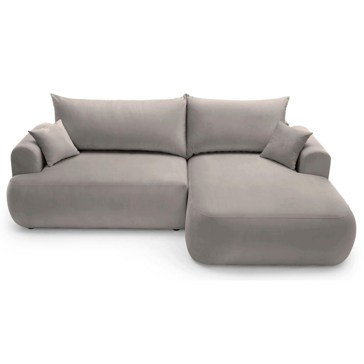 ROHOVÁ pohovka Ovo svetlosivá s vodoodpudivým zamatovým poťahom - čierna/svetlosivá, textil/plast (165/260cm) - Selsey