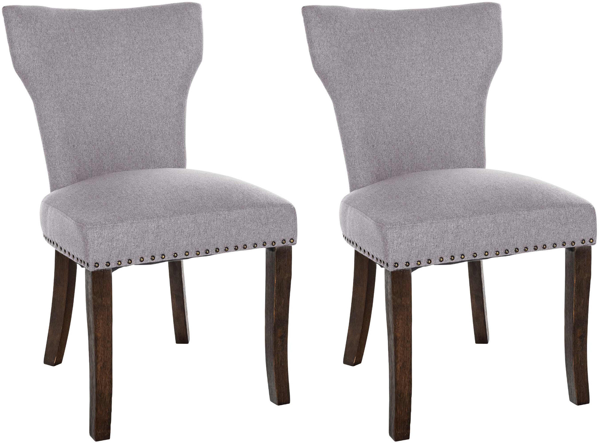 WOHNZIMMERSTUHL 2er Set Stoff grau - Grau, Holz/Textil (52/90/59cm) - CLP