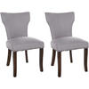 WOHNZIMMERSTUHL 2er Set Stoff grau - Grau, Holz/Textil (52/90/59cm) - CLP