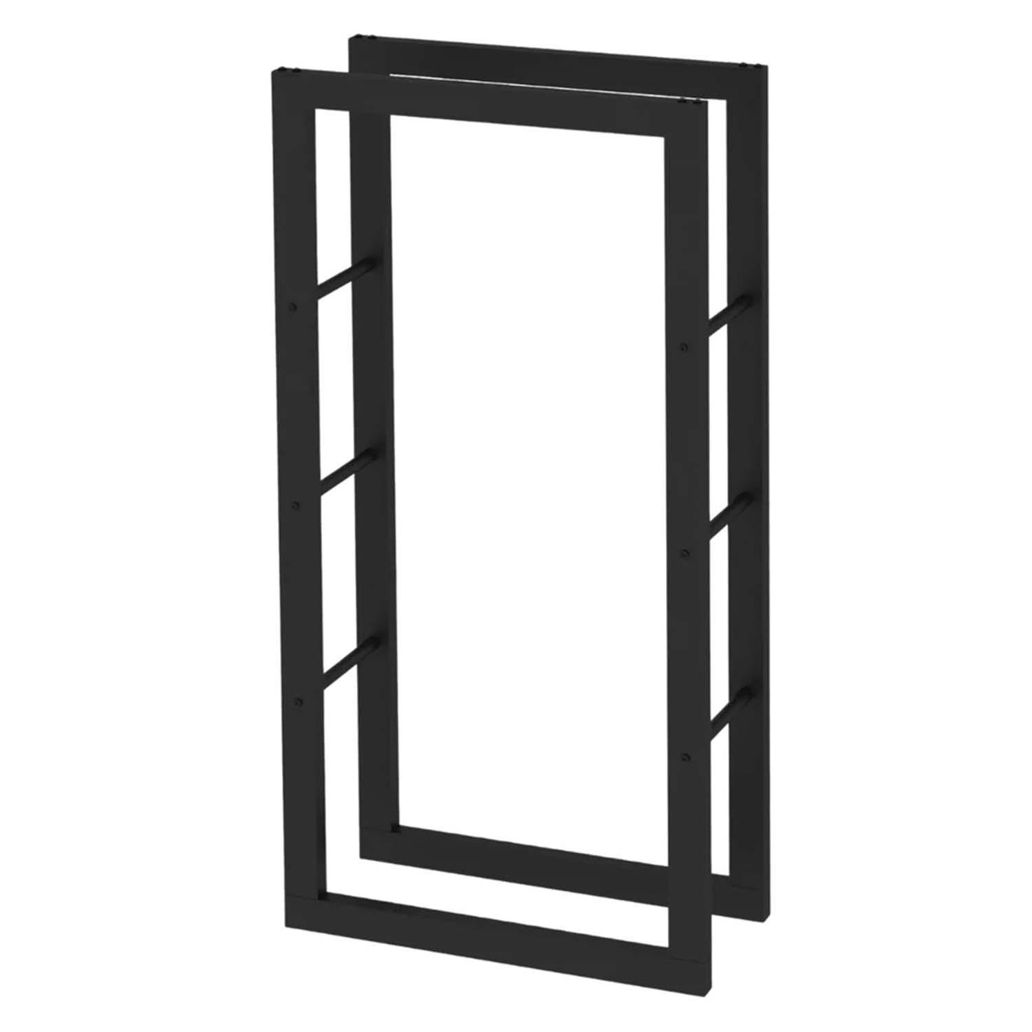 KAMINHOLZREGAL - Metall, Schwarz - BHT 60 x 125 x 25cm - Schwarz, Metall (60/125/25cm) - holz4home