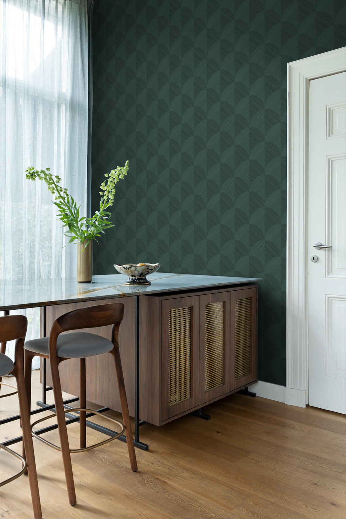 TAPETE 3D Muster 53 cm x 10.05 m - Grün, Papier (53/1000cm) - Origin Wallcoverings