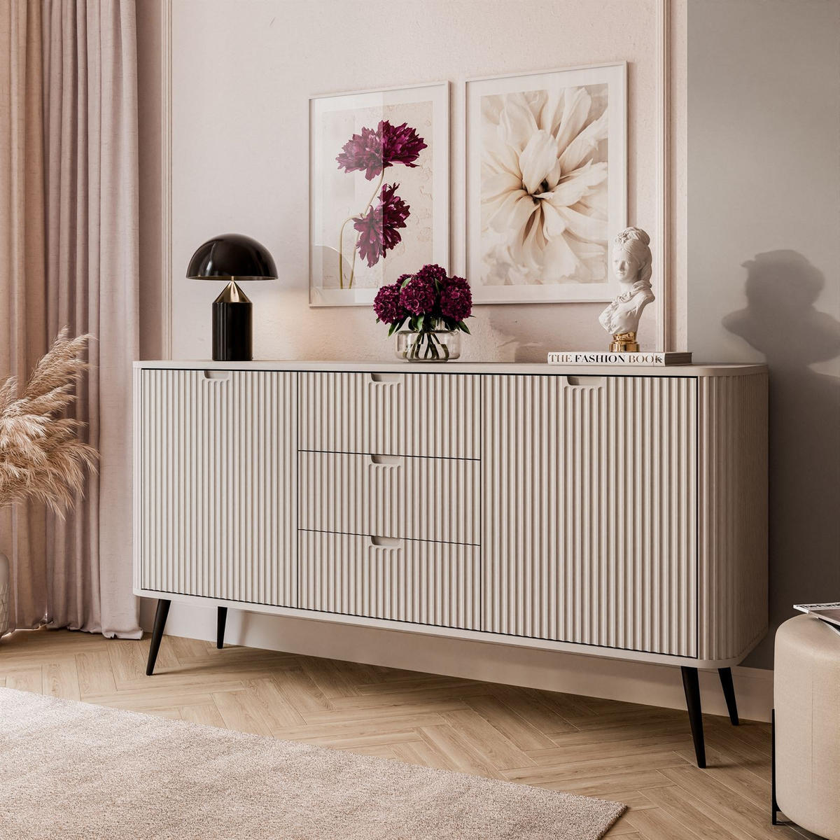 KOMMODE ZAIRA KSZ168 mit Schubladen Kaschmir - Kaschmir, Holzwerkstoff (168/87/39cm) - Lookway