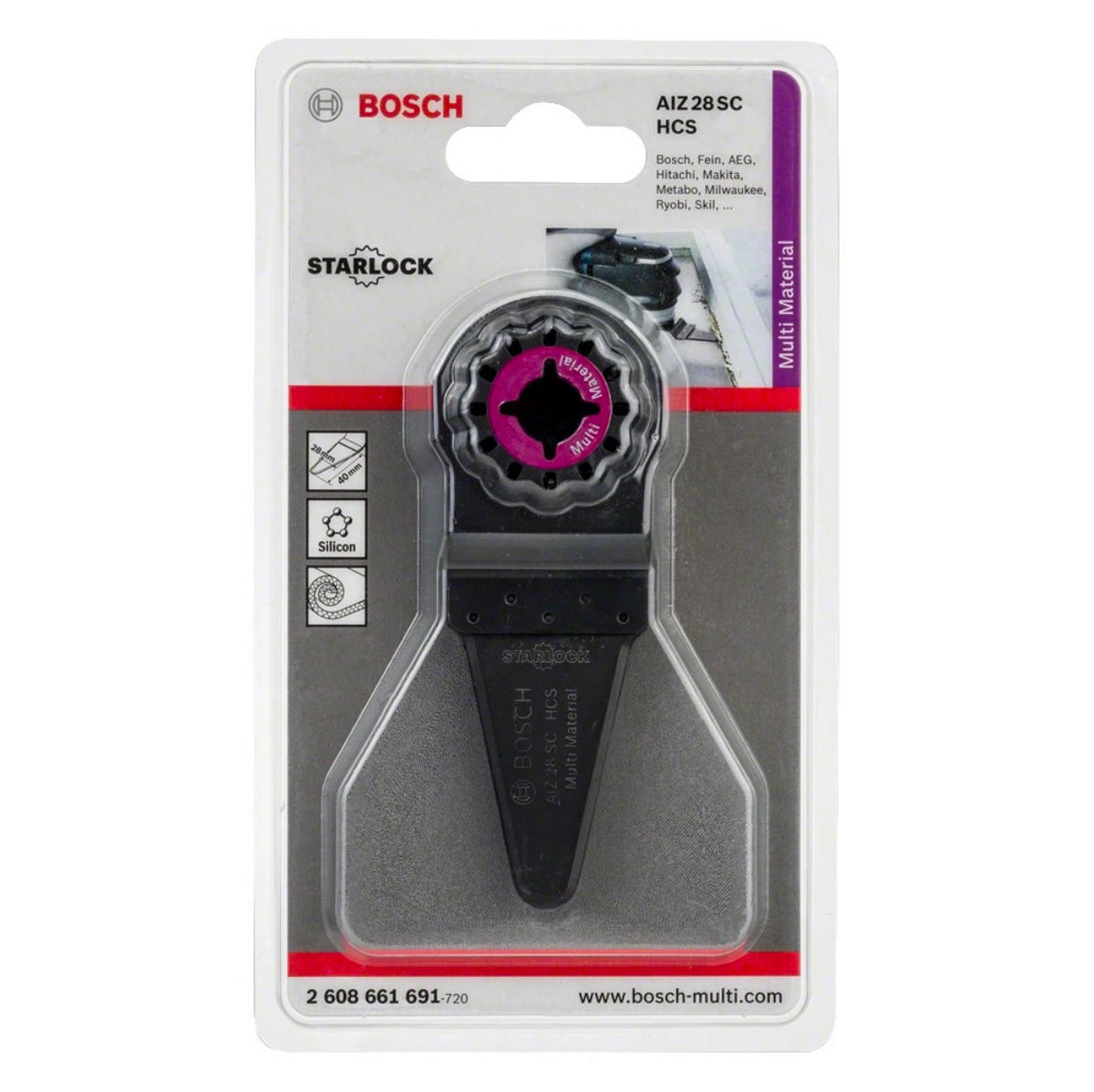 BOSCH HCS AIZ 28 SC Universal Fugenschneider Starlock 28 x 40 mm 1 Stk. ( 2608661691 ) für Silikon - Multicolor, Kunststoff (140/98/20cm) - Bosch Professional