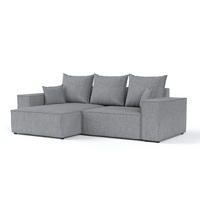 ECKSOFA SENSO mit Schlaffunktion Grau im Neve Stoff - Schwarz/Grau, Holz/Holzwerkstoff (255/148cm) - AltaBeds