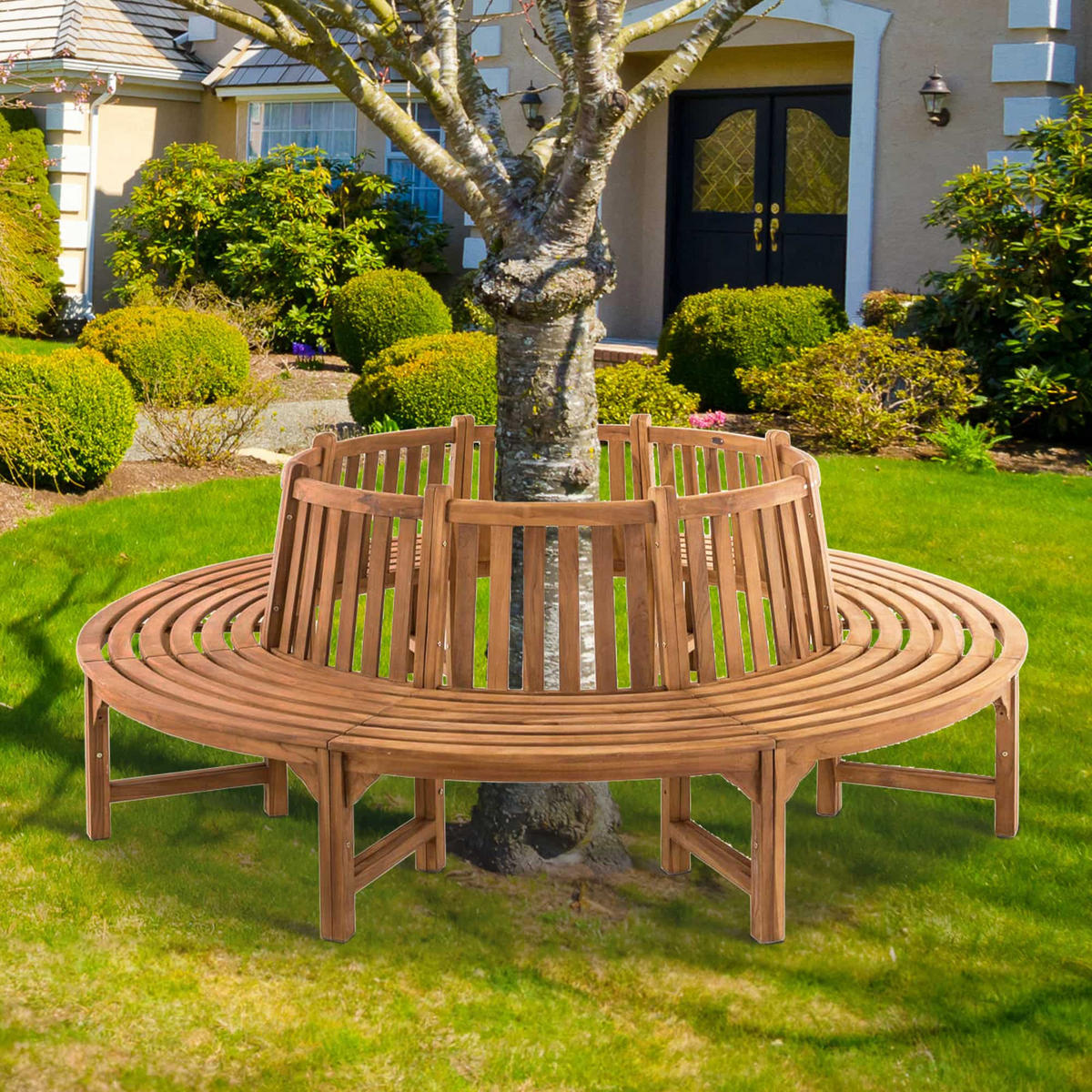 GARTENBANK 250/250 cm Holz teak - Teakfarben, Holz (250/92/250cm) - CLP