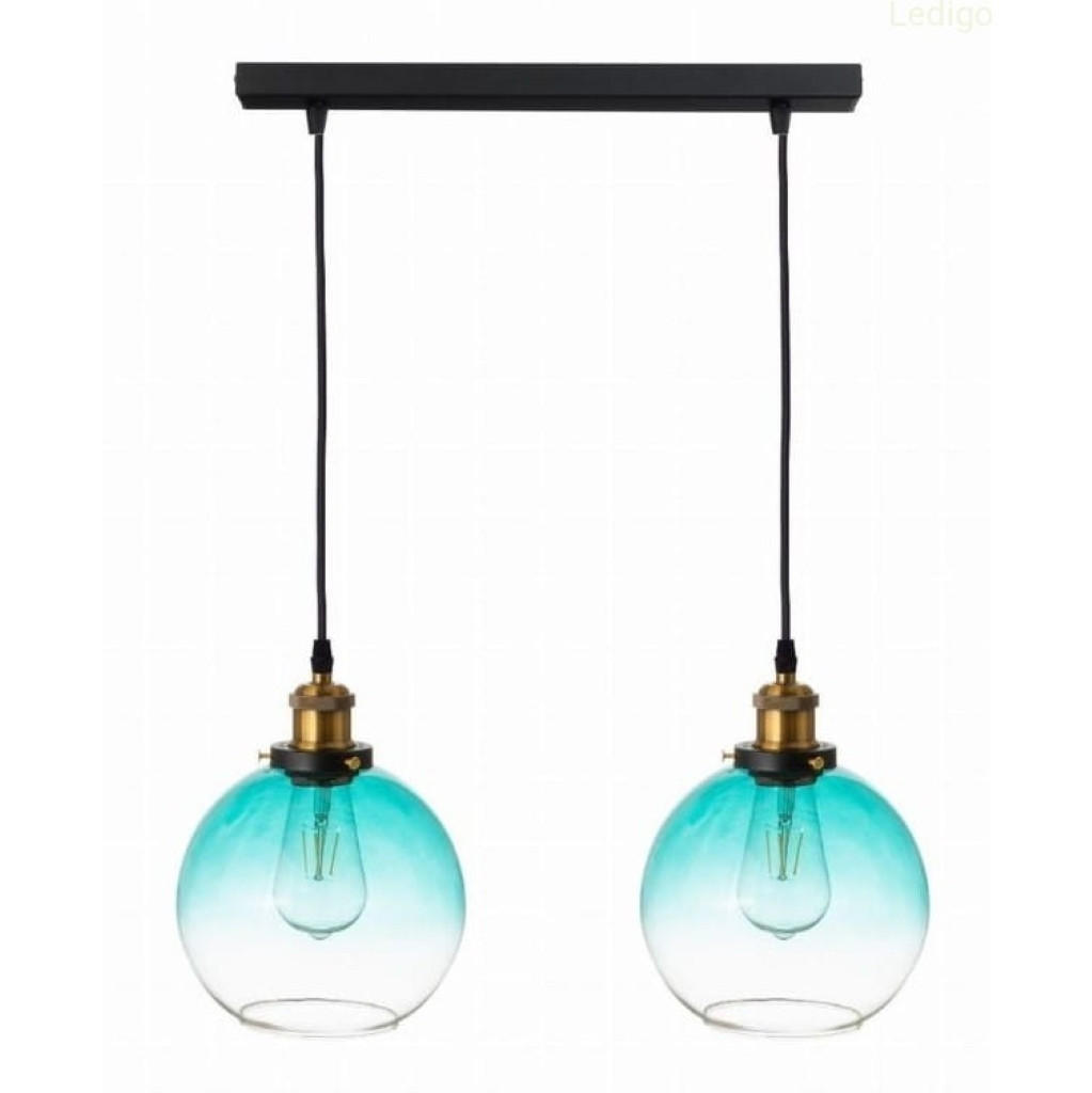 PENDELLEUCHTE Rome - Blau/Transparent, Glas/Metall (20/50/110cm) - kiki design