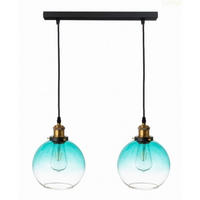 PENDELLEUCHTE Rome - Blau/Transparent, Glas/Metall (20/50/110cm) - kiki design