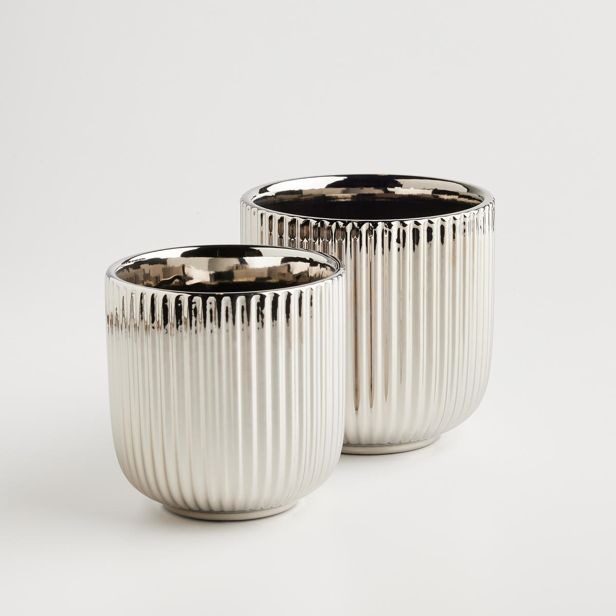 BLUMENTOPF Pola - Silberfarben, Keramik (14/14.5cm) - home&you