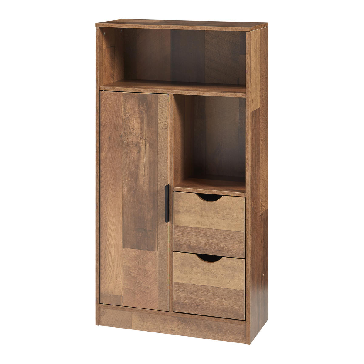 BADEZIMMERSCHRANK Namsskogan - Walnussfarben/Schwarz, Holzwerkstoff/Metall (50/100/25cm) - [en.casa]