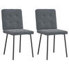 ESSZIMMERSTÜHLE 2 Stk. Dunkelgrau Samt 45*54*83cm - Dunkelgrau, Metall (45/83/54cm) - ZMH