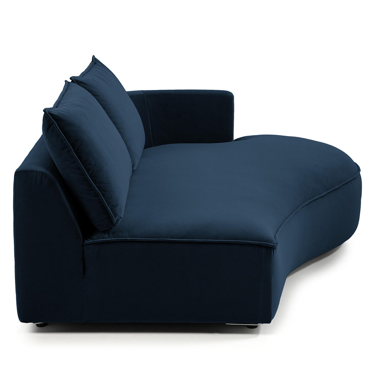 OTTOMANE - modular - Schwarz/Dunkelblau, Kunststoff/Textil (196/82/146cm) - home24
