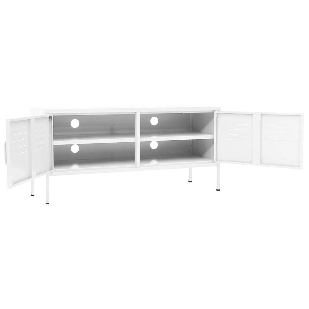 TV-SCHRANK Weiß 105/35/50 Cm Stahl - Weiß, Metall (105/50/35cm) - vidaXL