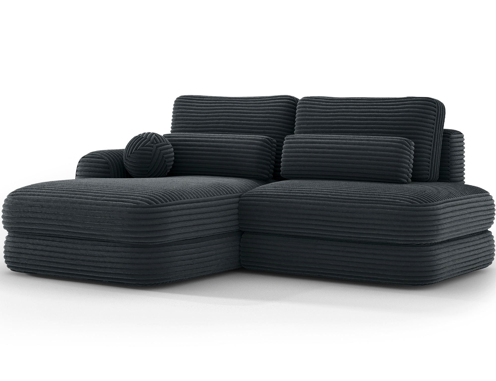 ECKSOFA RIPELI L-Form mit Schlaffunktion & Bettkasten – Modernes 3-Sitzer Sofa, Wellenfederung, 217 × 175 cm - Dunkelgrün/Schwarz, Kunststoff (217/175cm) - Wohnideebilder