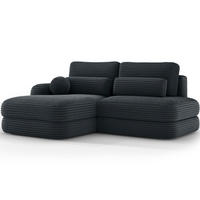 ECKSOFA RIPELI L-Form mit Schlaffunktion & Bettkasten – Modernes 3-Sitzer Sofa, Wellenfederung, 217 × 175 cm - Dunkelgrün/Schwarz, Kunststoff (217/175cm) - Wohnideebilder
