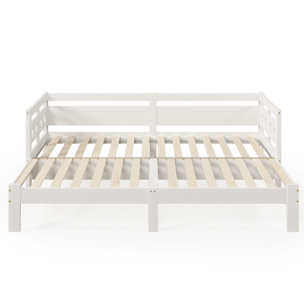 POLSTERBETT 90/200 cm Weiß aus Holz mit Ausziehfunktion - Weiß, Holzwerkstoff (90/200cm) - OKMYHOME