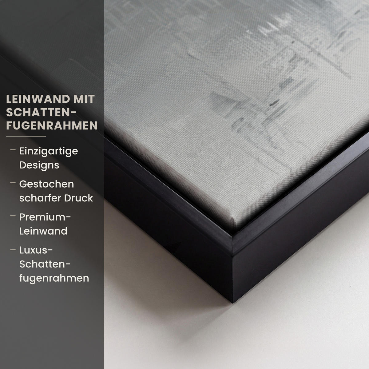 LEINWAND Bilder mit Rahmen - Kunst - Grau - Gold - Abstrakt - 100x70 - Dunkelgrau, Textil (100/70cm) - MuchoWow