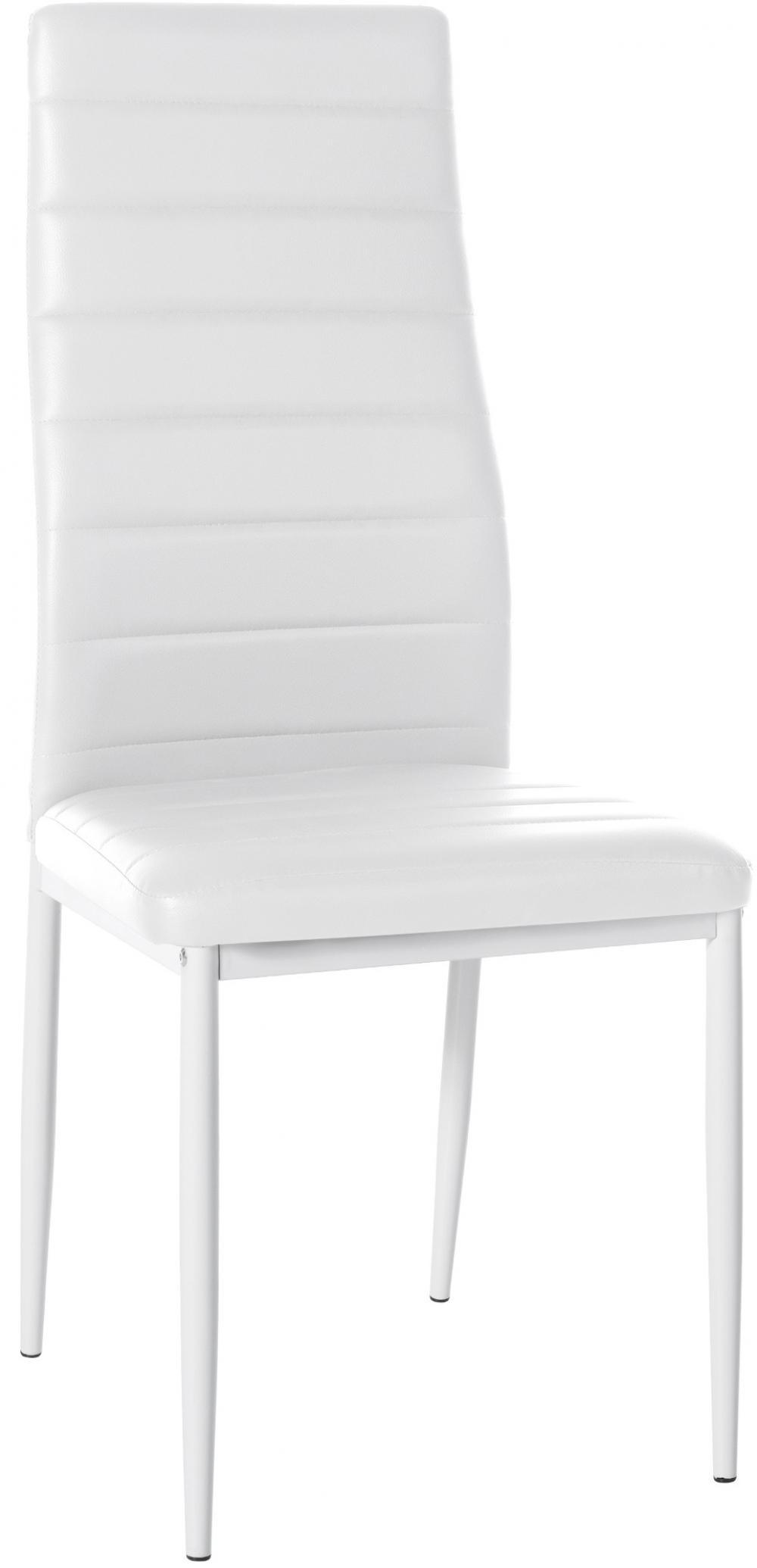 STUHL Lederlook weiß - Weiß, Textil/Metall (41.5/99/40cm) - CLP