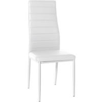 STUHL Lederlook weiß - Weiß, Textil/Metall (41.5/99/40cm) - CLP