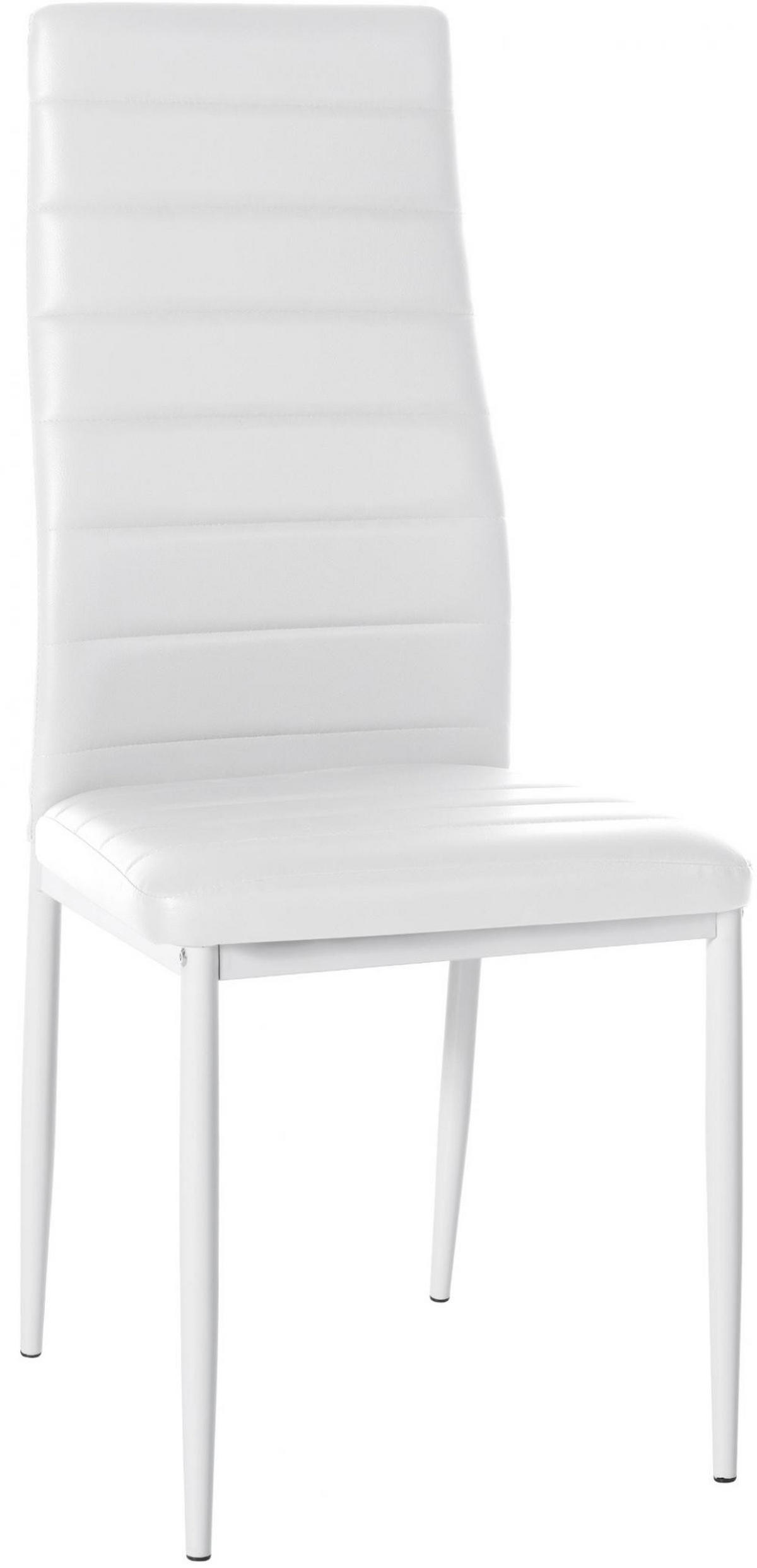 STUHL Lederlook weiß - Weiß, Textil/Metall (41.5/99/40cm) - CLP