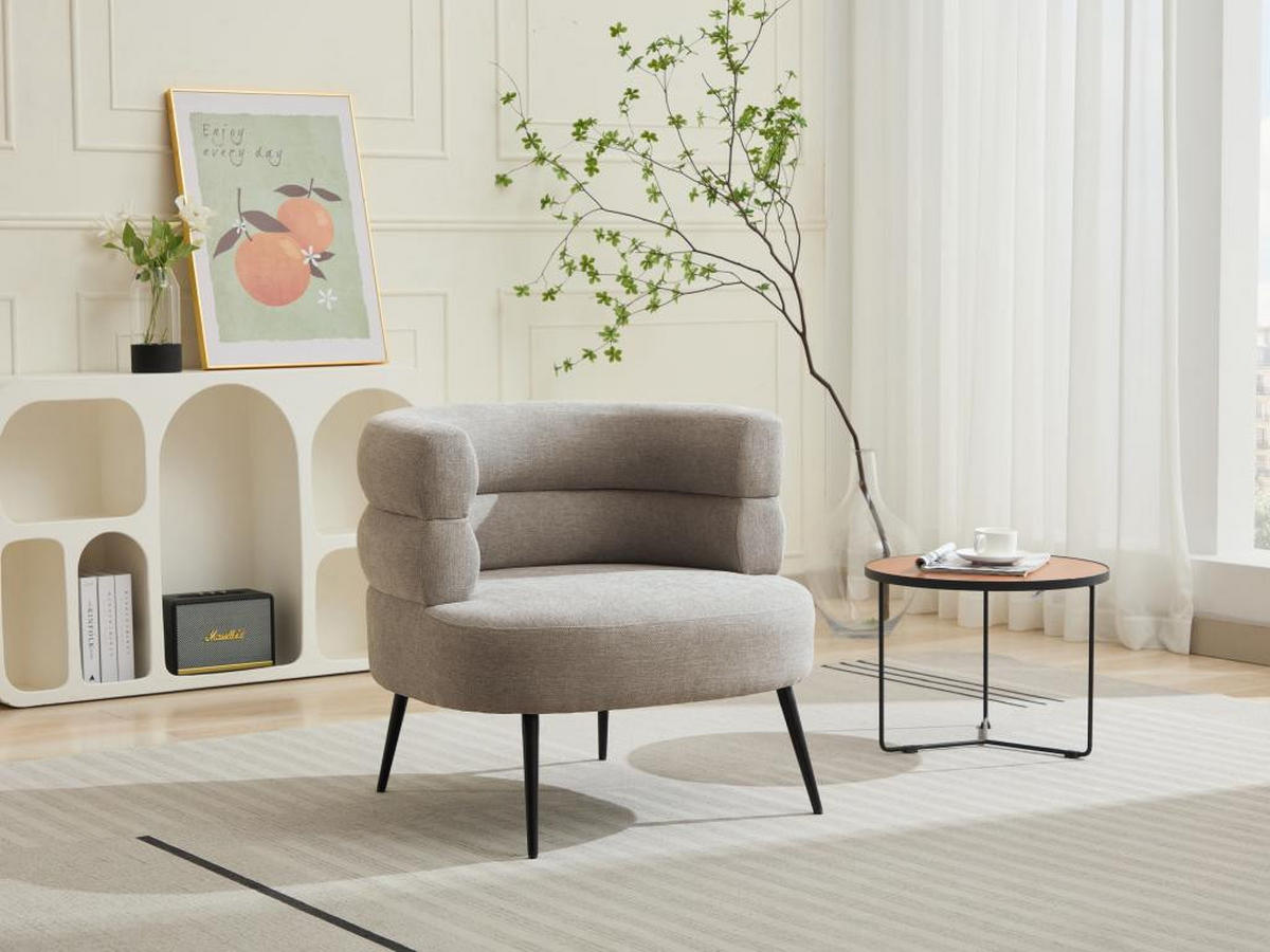 SESSEL - Stoff - Grau - CAMEDO - Grau, Textil (74/73/80cm) - Vente-Unique