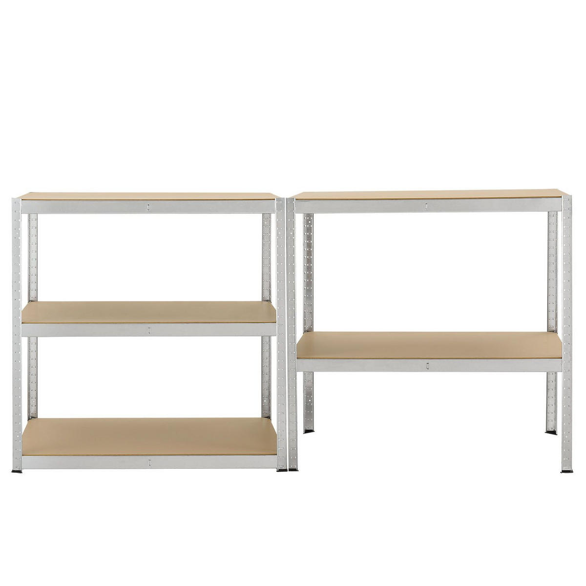LAGERREGAL Basic verzinkt 180x90x40 cm (2er-Set) - Silberfarben, Metall (90/180/40cm) - Juskys