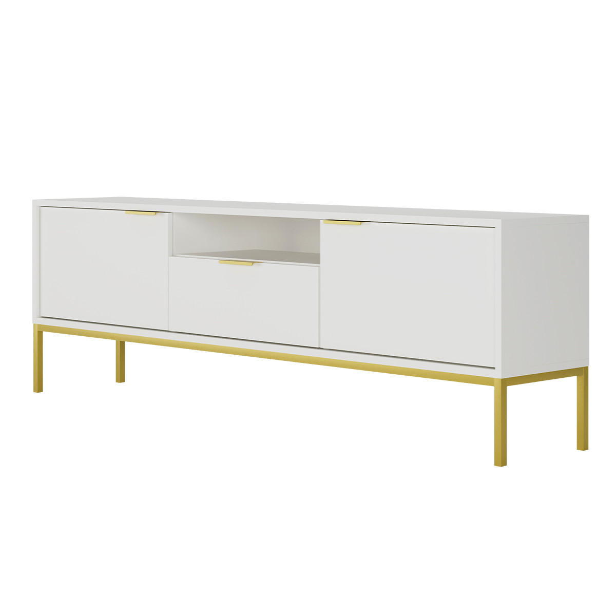 TV-MÖBEL Seattle Weiß - Weiß, Holzwerkstoff (33/56.4/175cm) - Petits-meubles