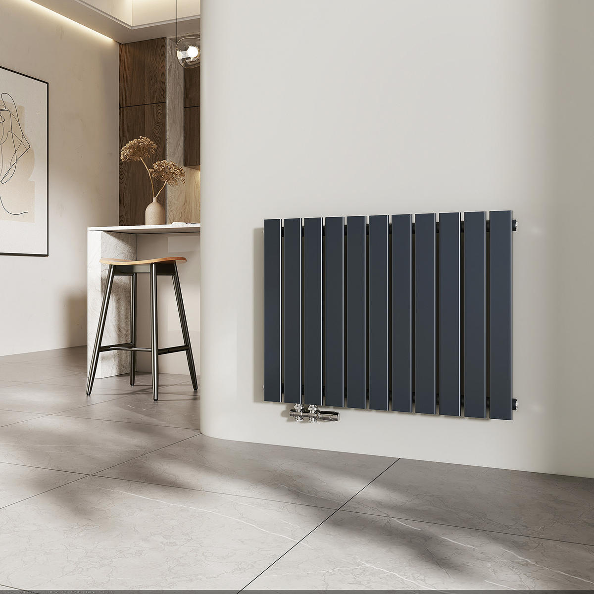 HEIZKÖRPER Flachheizkörper Anthrazit 63/85/4,9 cm - Anthrazit, Metall (85/63/4.9cm) - EMKE