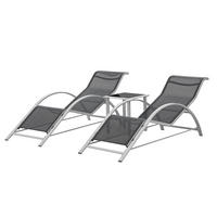 LOUNGE-SET 3 TLG. Binetto - Grau, Metall - [en.casa]