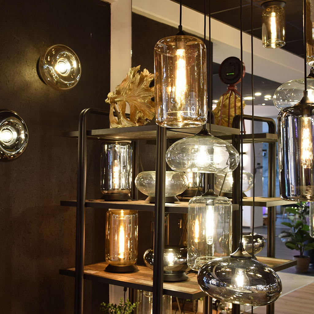 Thumbnail - s.luce Tischlampe, Orange, Glas, Oval,Oval, 28x14x28 cm, Lampen & Leuchten, Innenbeleuchtung, Tischlampen, Tischlampen