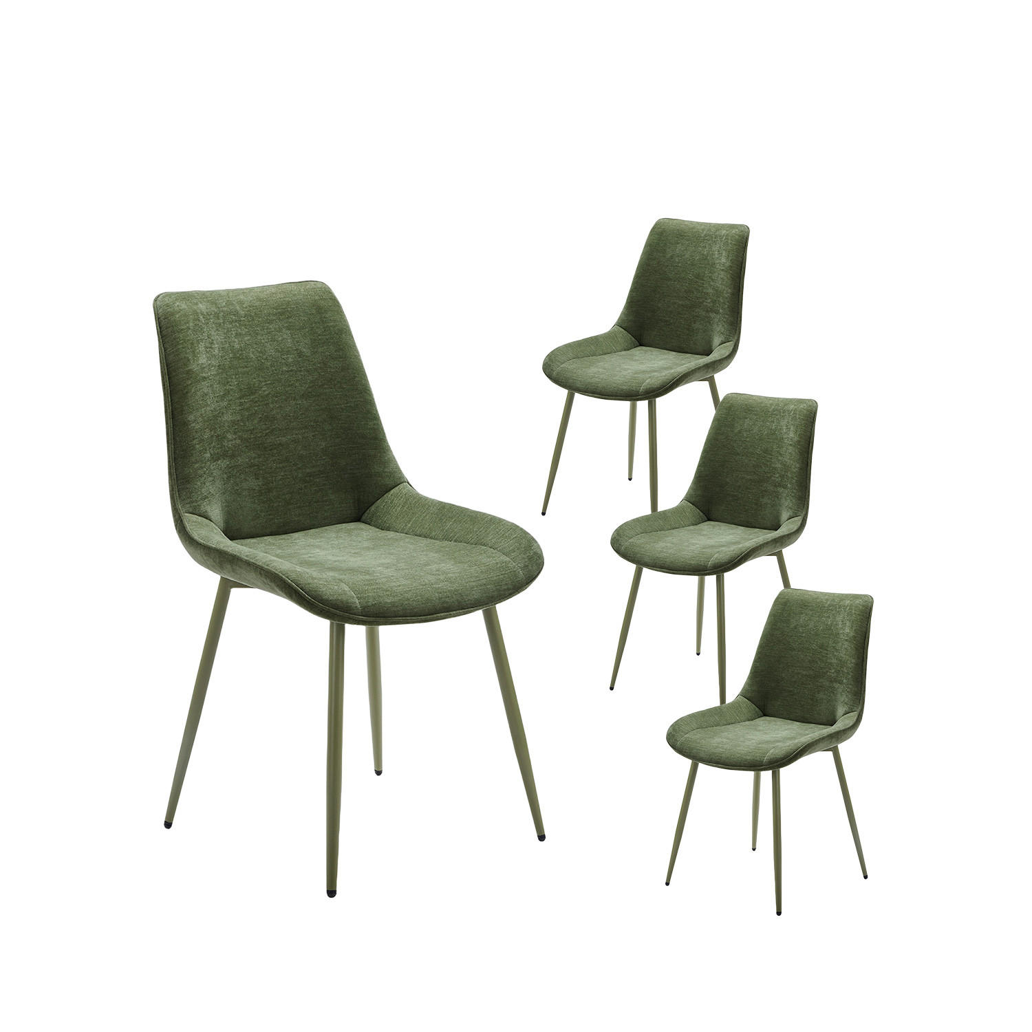 ESSZIMMERSTUHL Niro Grün 50 cm x 86 cm 4er-Set - Grün, Textil (50/86/58cm) - Klast Home