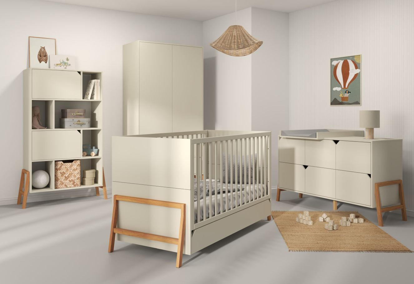 KINDERREGAL Lotta - Beige, Holzwerkstoff (103/163/39cm) - RAUMHIRSCH FURNITURE