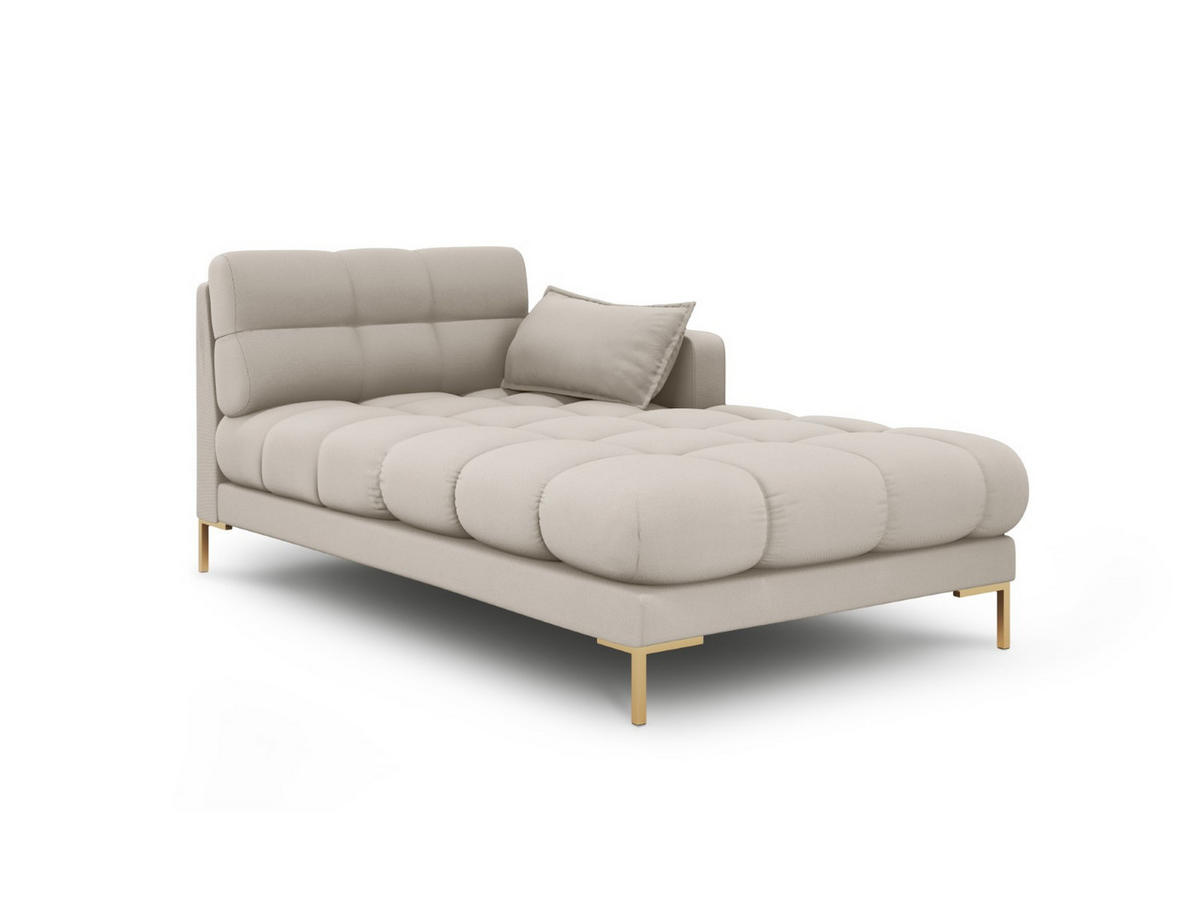 CHAISELONGUE rechts Mamaia aus strukturiertem Stoff beige - Beige, Textil (102/75/185cm) - Micadoni
