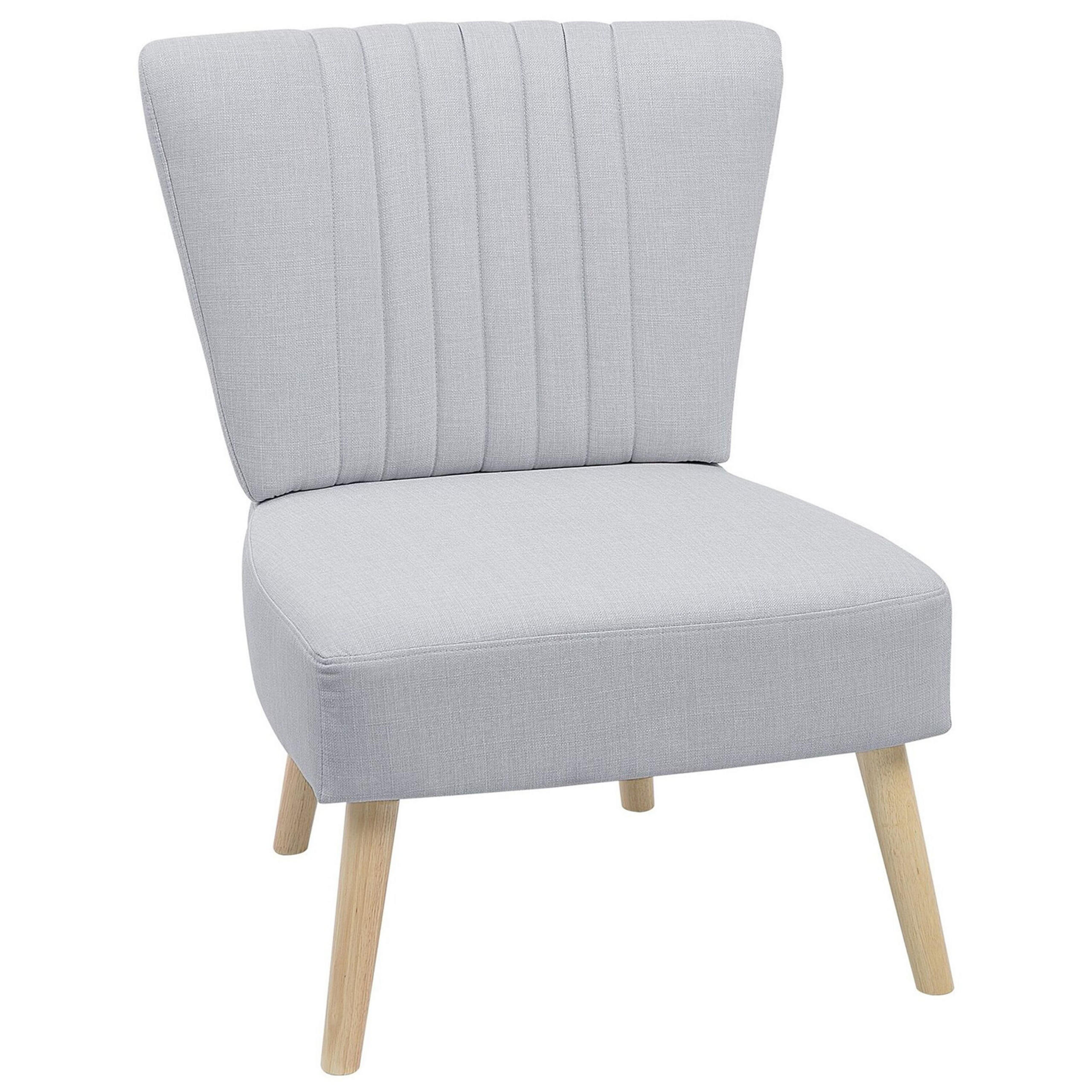 SESSEL Polsterbezug Grau Vaasa - Grau, Holz/Textil (61/85/60cm) - Beliani