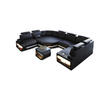 WOHNLANDSCHAFT Asti U Mini - Schwarz/Weiß, Leder (352/93/280cm) - Sofa Dreams
