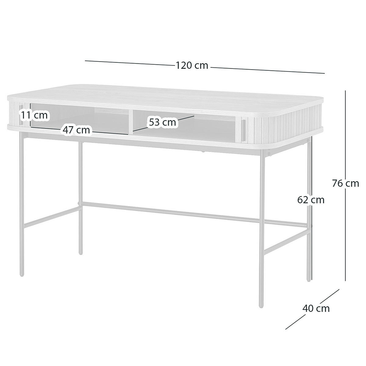 SCHREIBTISCH - Echtholzfurnier - Eichefarben, Holzwerkstoff/Metall (60/120/76cm) - home24