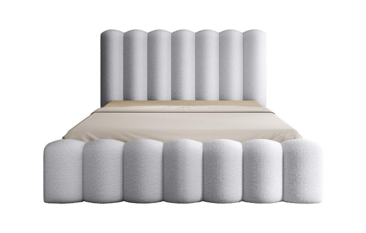 POLSTERBETT Macon Stoff Euphoria - Hellgrau, Holzwerkstoff/Textil (140/200cm) - Fun Möbel