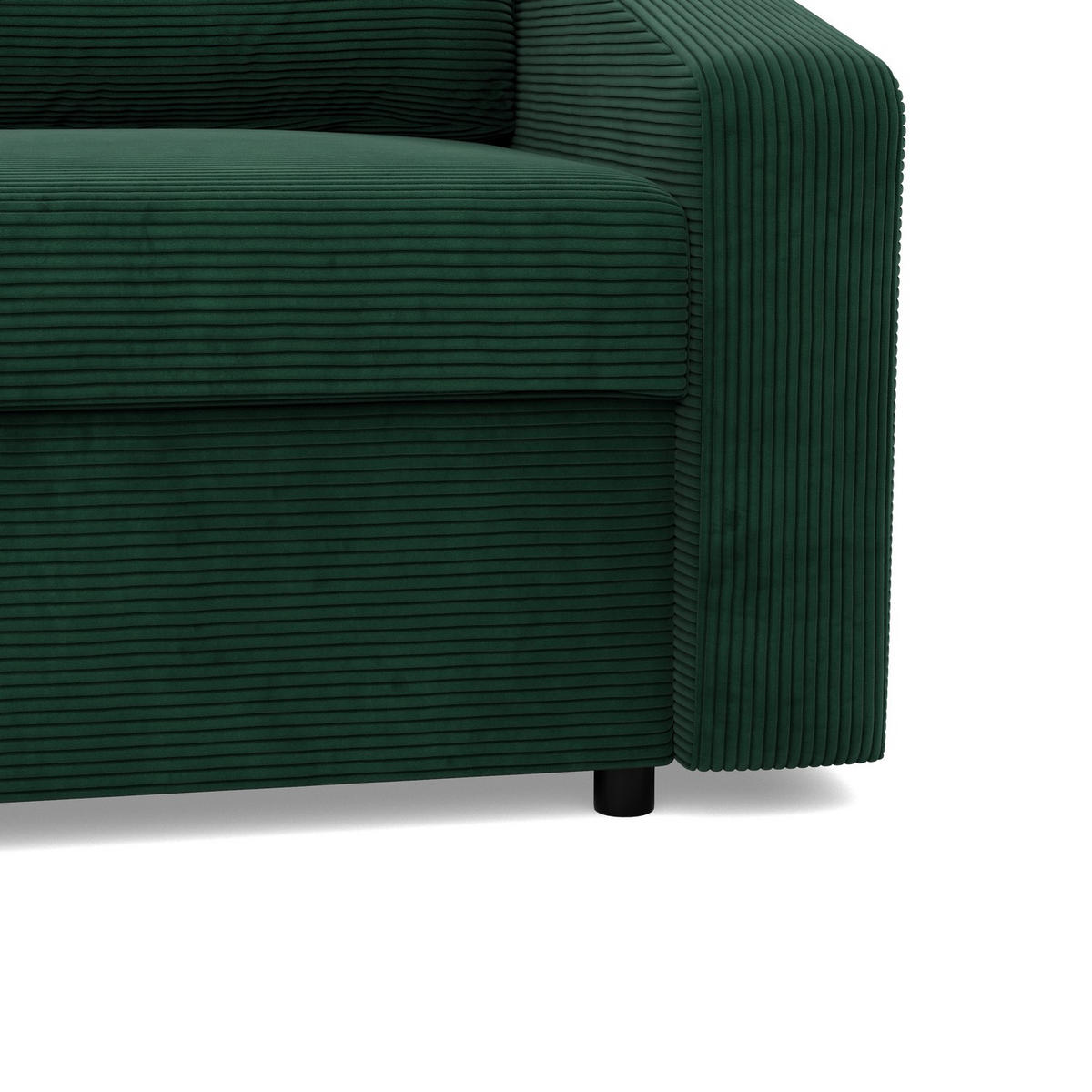 SOFA 2-SITZER MIT SCHLAFFUNKTION NEO, Cord - Dunkelgrün - Smaragdgrün, Textil (148/90/87cm) - Mebligo