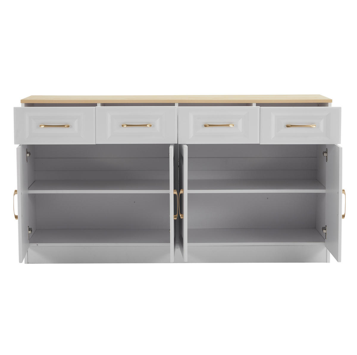 SIDEBOARD 120/40/80 cm mit LED-Beleuchtung, Glastüren und verstellbaren Einlegeböden, Schwarz - Schwarz, Holzwerkstoff (120/80/40cm) - Redom