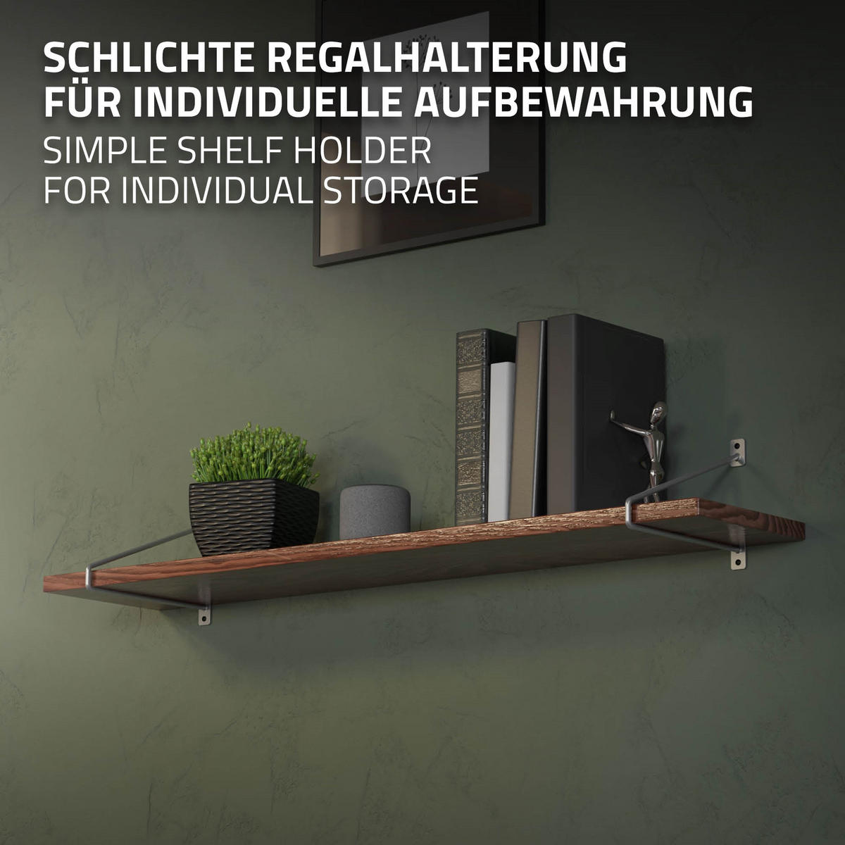 REGALHALTERUNG 2er Set 265mm Silber - Silberfarben, Metall (18/2.3/26.5cm) - ML-DESIGN