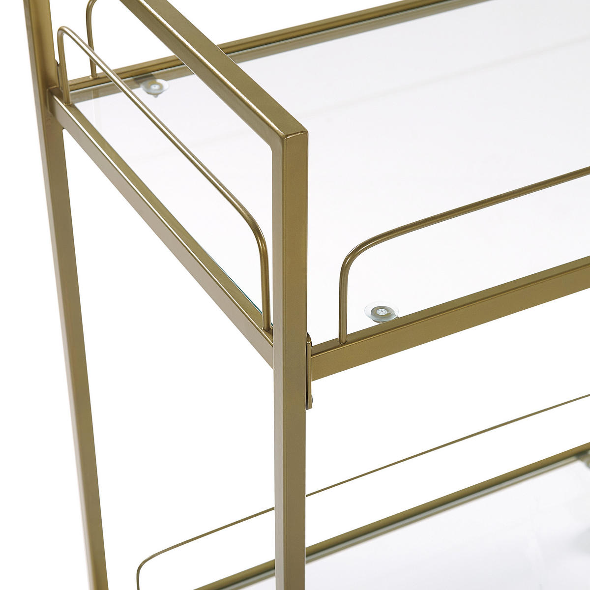 SERVIERWAGEN Gold Veneta - Goldfarben, Glas (66/90/40cm) - Beliani