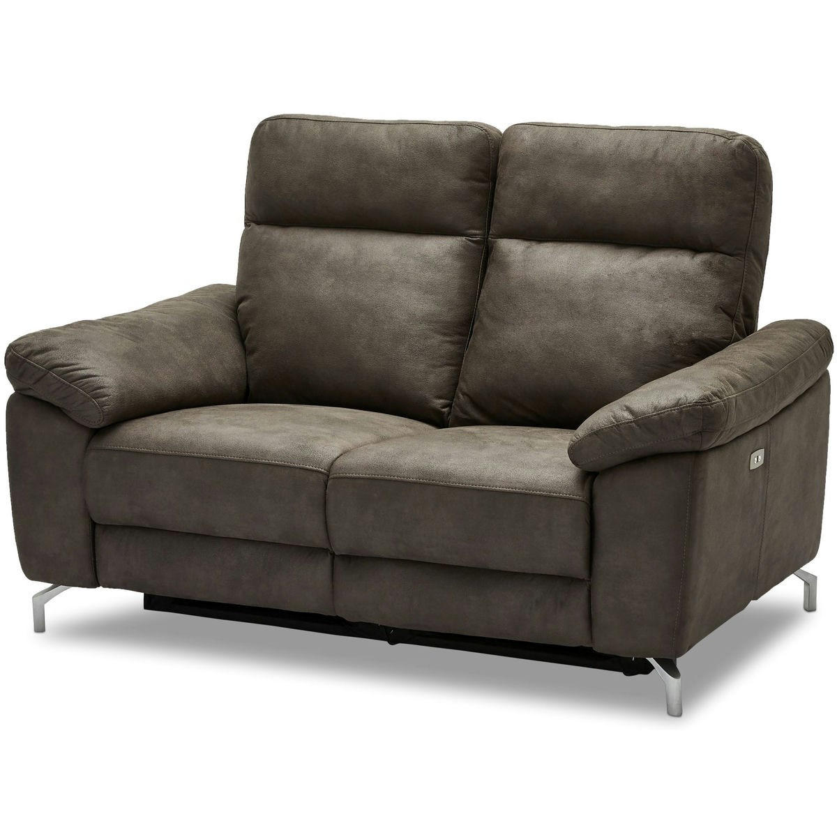 ZWEISITZER-SOFA Mikrofaser Braun (Taupe) - Braun, Leder/Metall (162/101/96cm) - Furnhouse