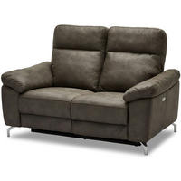 ZWEISITZER-SOFA Mikrofaser Braun (Taupe) - Braun, Leder/Metall (162/101/96cm) - Furnhouse