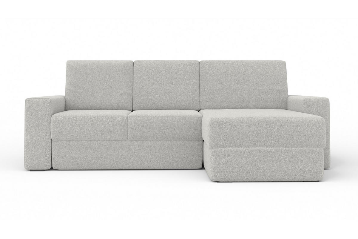 ECKSOFA TOCO L 240x145 cm in Boucle Hellgrau rechts - Anthrazit, Holz/Holzwerkstoff (240/145cm) - Deine Möbel 24