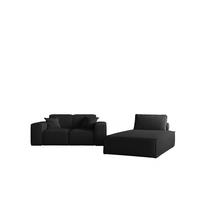 SOFA Sezlong Celes Premium 2er-set - Schwarz, Holzwerkstoff/Textil (110/95/194cm) - Fun Möbel