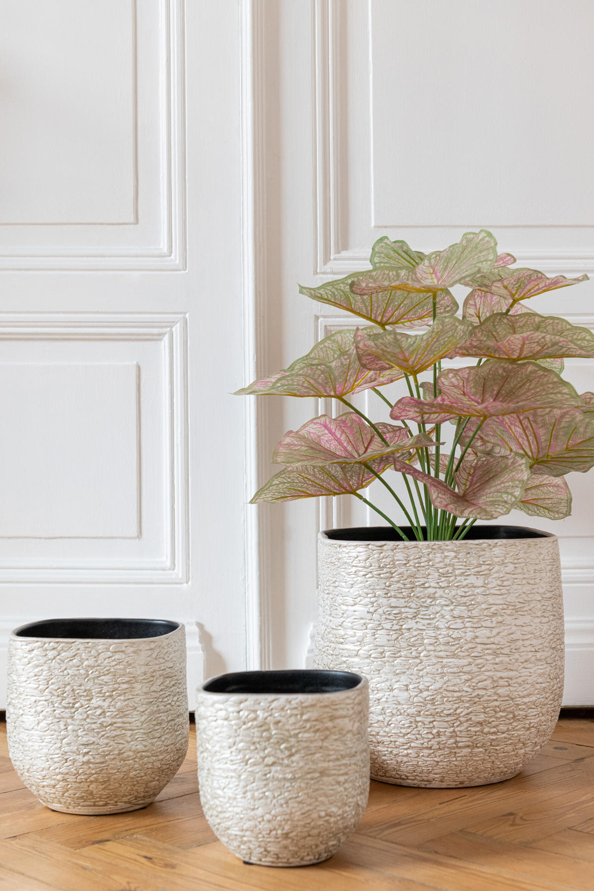 BLUMENTOPF AUDREY - Töpferei - Champagner - M - Ø 20,5 cm - Champagner, Keramik (20.5/21cm) - J-Line